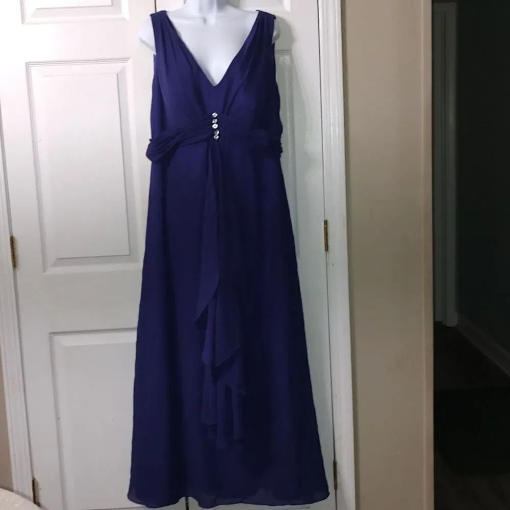 JJ's House eggplant deep purple prom bridesmaid formal sleeveless dress Sz 14